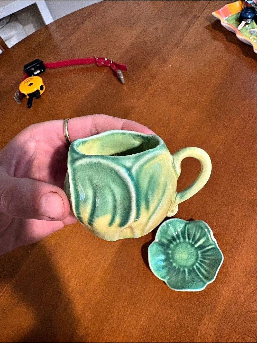 Green & Yellow Ceramic Cup and Saucer - Picture 2 of 6